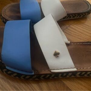 Kate Spade Slides Blue And White Size 6 1/2